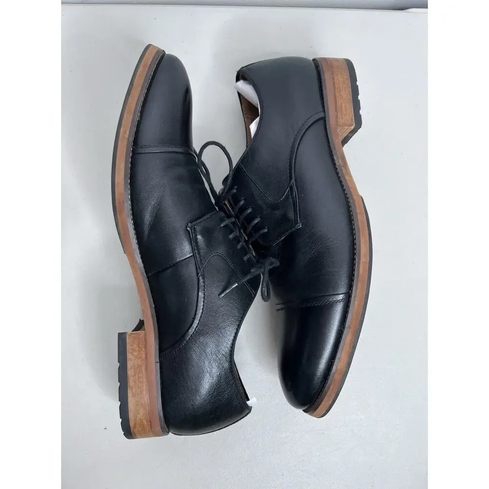 Florsheim Surge Cap Toe Oxford Men’s Black Leather Shoes Size 11D